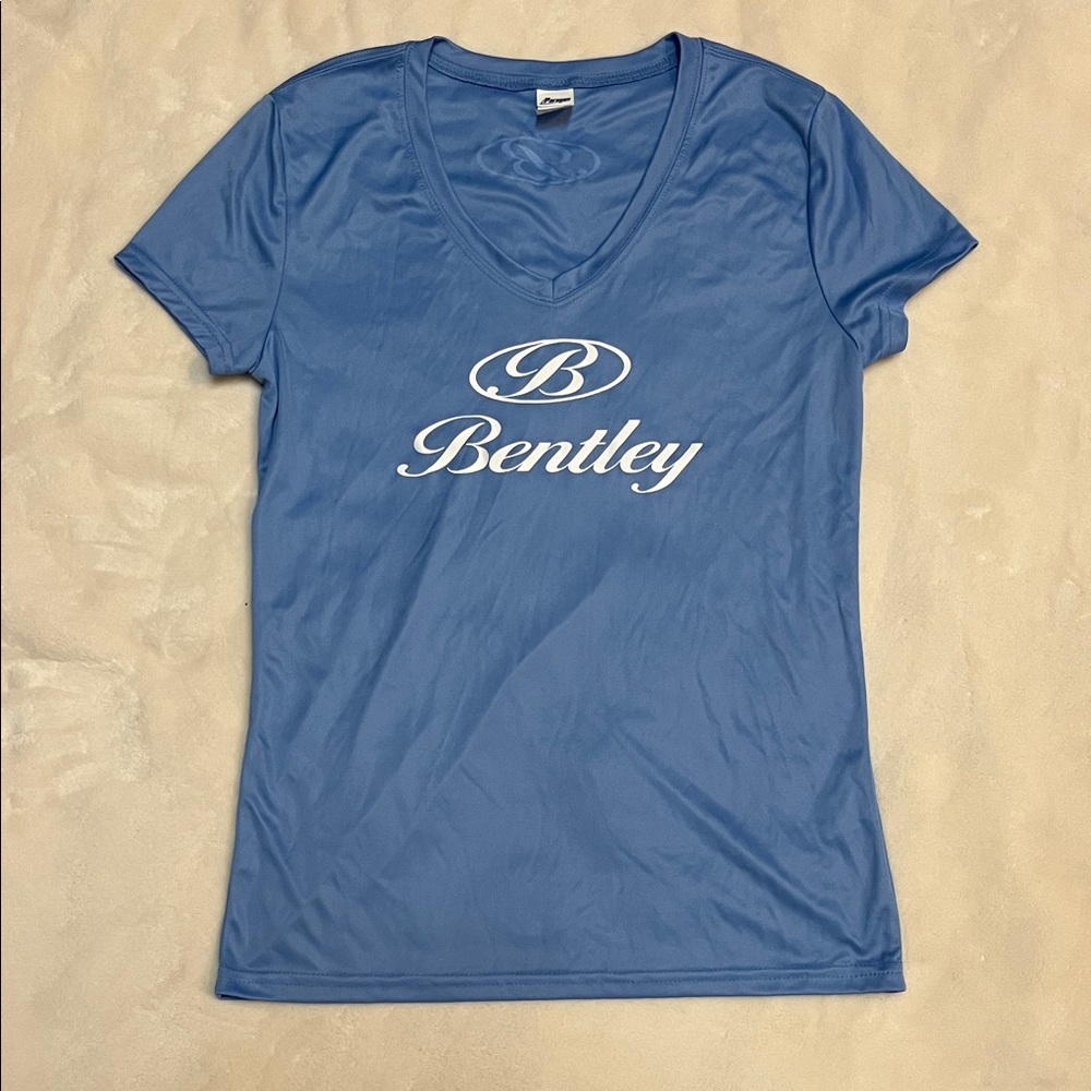 Paragon Light Blue Ladies' V-neck Running T-Shirt Sz M UPF 50+ sun protection